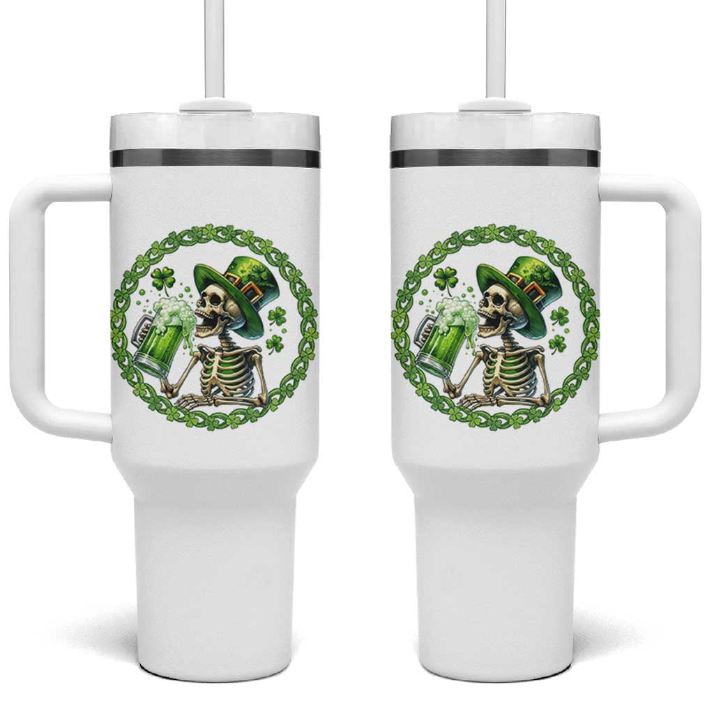Lucky Irish Skeleton St Patricks Day Tumbler With Handle Beer Lover