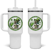 Lucky Irish Skeleton St Patricks Day Tumbler With Handle Beer Lover