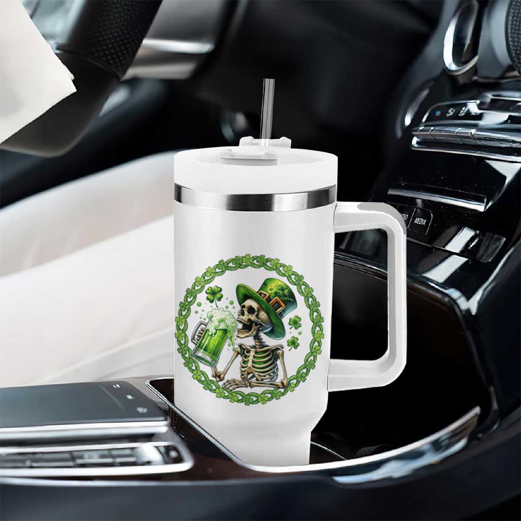 Lucky Irish Skeleton St Patricks Day Tumbler With Handle Beer Lover
