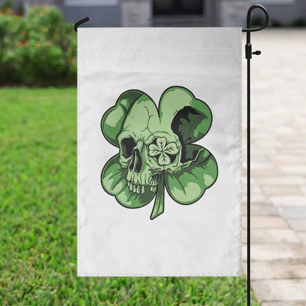 St Patricks Day Lucky Shamrock Skull Gift Garden Flag