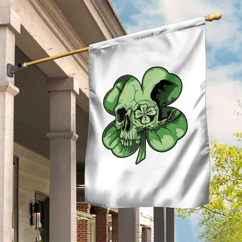 St Patricks Day Lucky Shamrock Skull Gift Garden Flag