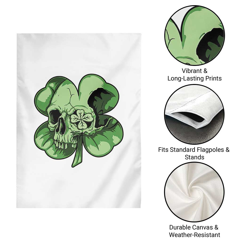 St Patricks Day Lucky Shamrock Skull Gift Garden Flag