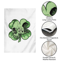 St Patricks Day Lucky Shamrock Skull Gift Garden Flag