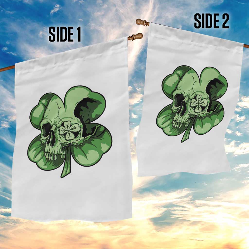 St Patricks Day Lucky Shamrock Skull Gift Garden Flag