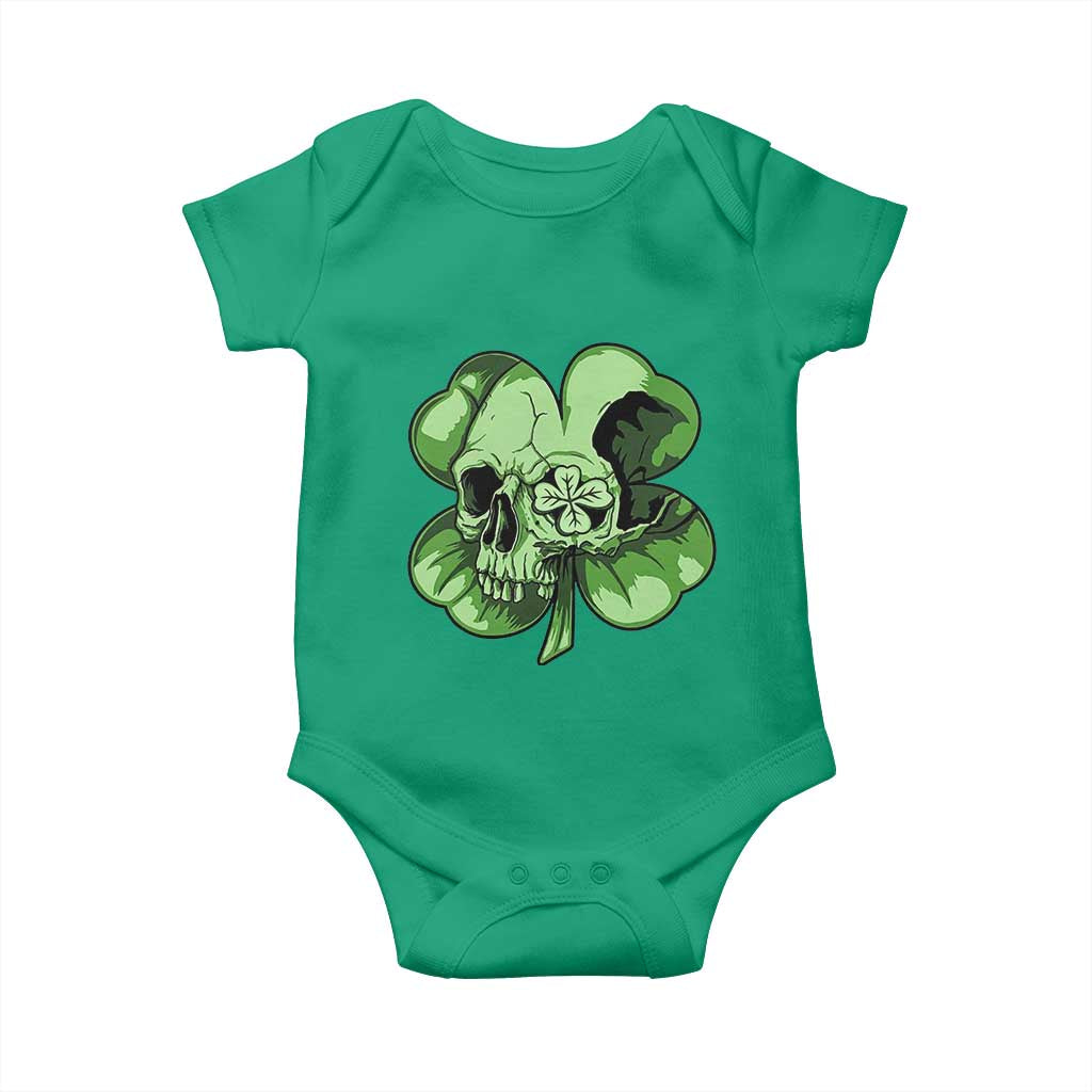 St Patricks Day Lucky Shamrock Skull Gift Baby Onesie