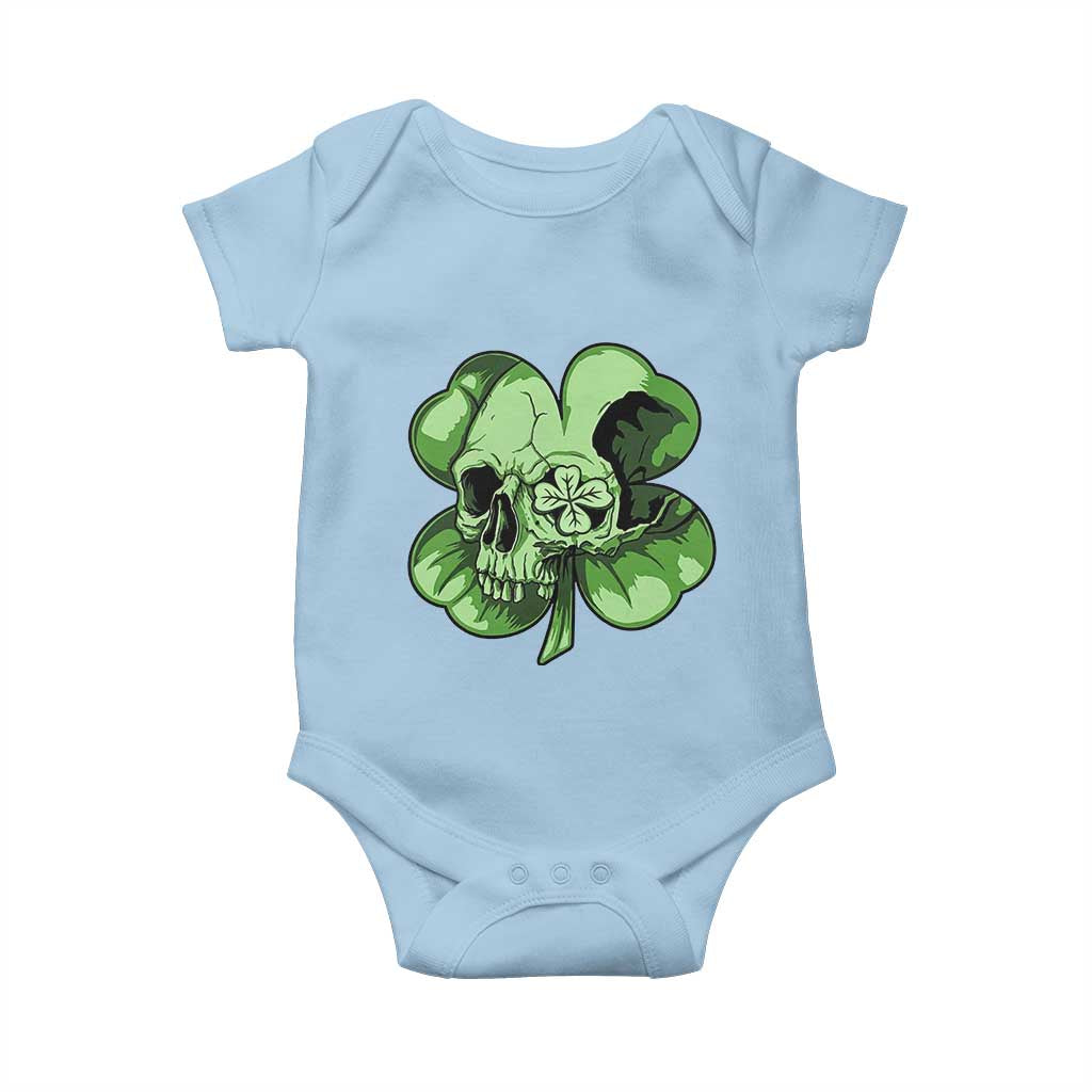 St Patricks Day Lucky Shamrock Skull Gift Baby Onesie