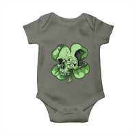 St Patricks Day Lucky Shamrock Skull Gift Baby Onesie