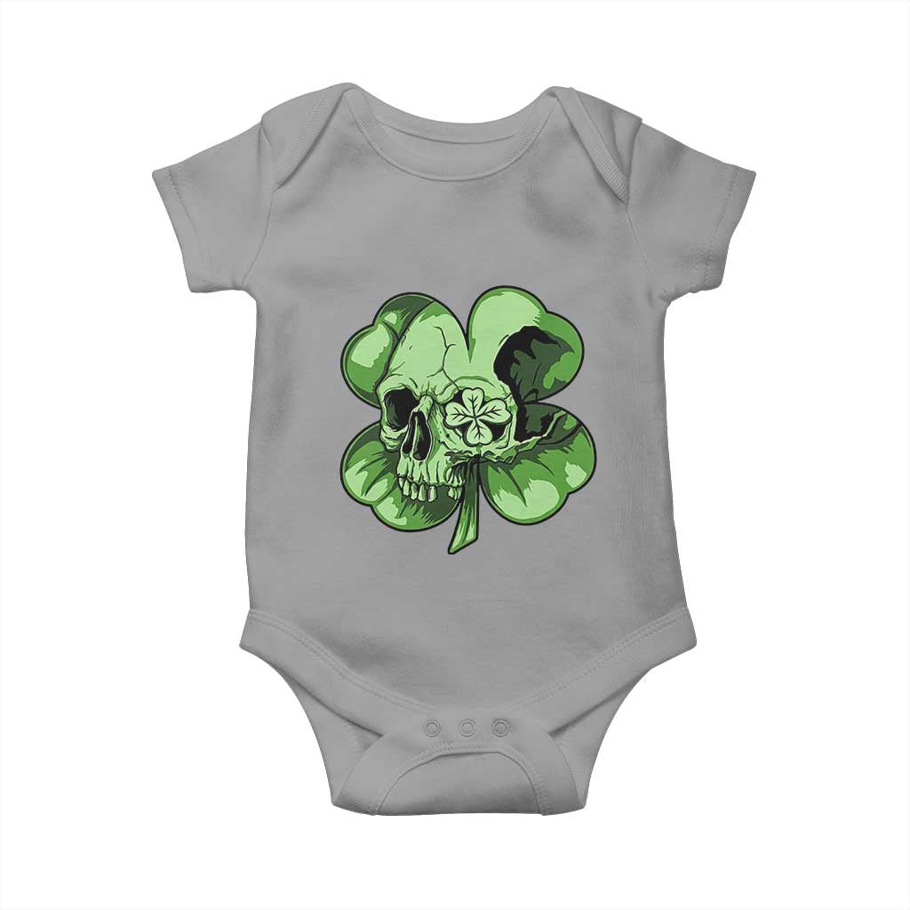 St Patricks Day Lucky Shamrock Skull Gift Baby Onesie