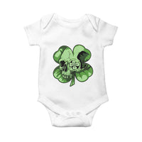 St Patricks Day Lucky Shamrock Skull Gift Baby Onesie