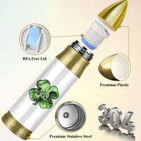 St Patricks Day Lucky Shamrock Skull Gift Bullet Tumbler