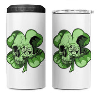 St Patricks Day Lucky Shamrock Skull Gift 4 in 1 Can Cooler Tumbler