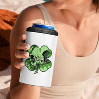 St Patricks Day Lucky Shamrock Skull Gift 4 in 1 Can Cooler Tumbler