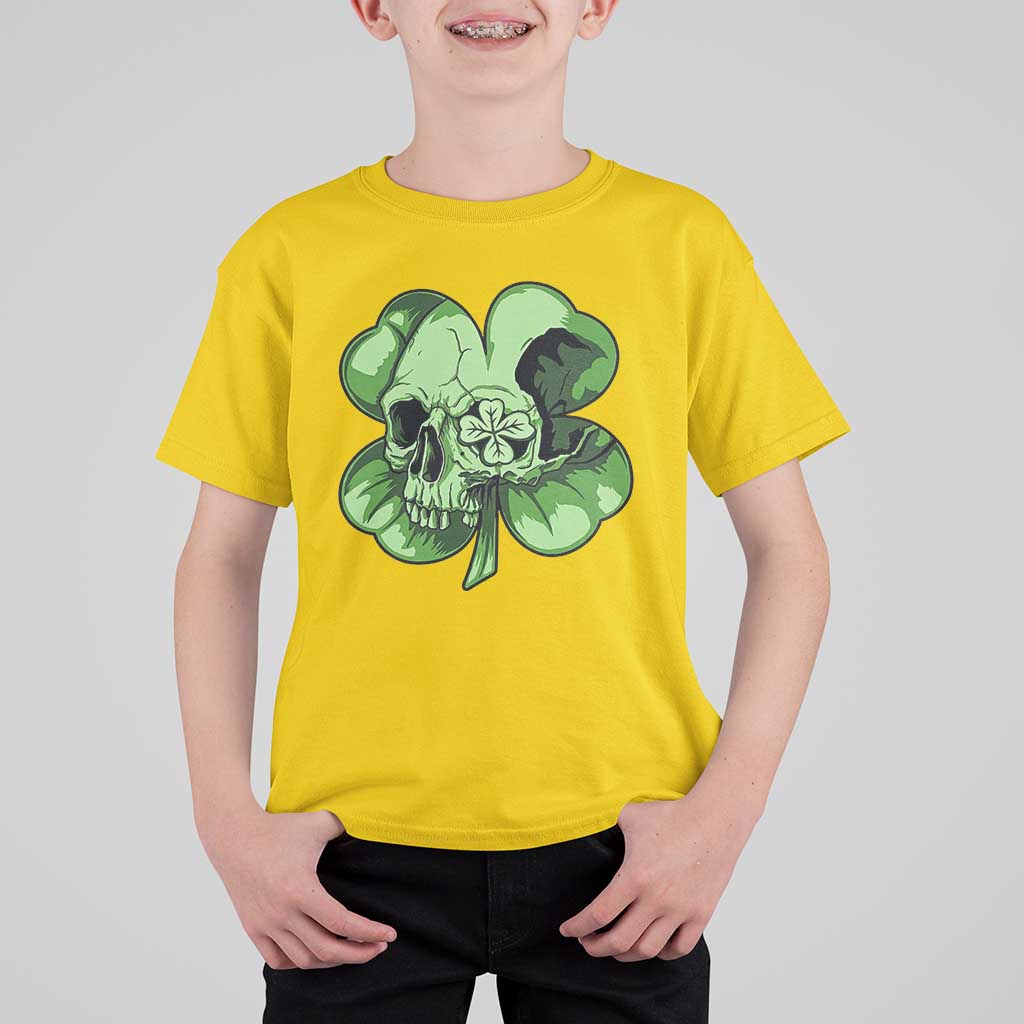St Patricks Day Lucky Shamrock Skull Gift T Shirt For Kid