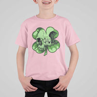 St Patricks Day Lucky Shamrock Skull Gift T Shirt For Kid