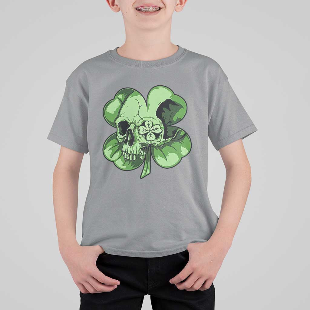 St Patricks Day Lucky Shamrock Skull Gift T Shirt For Kid