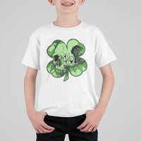St Patricks Day Lucky Shamrock Skull Gift T Shirt For Kid