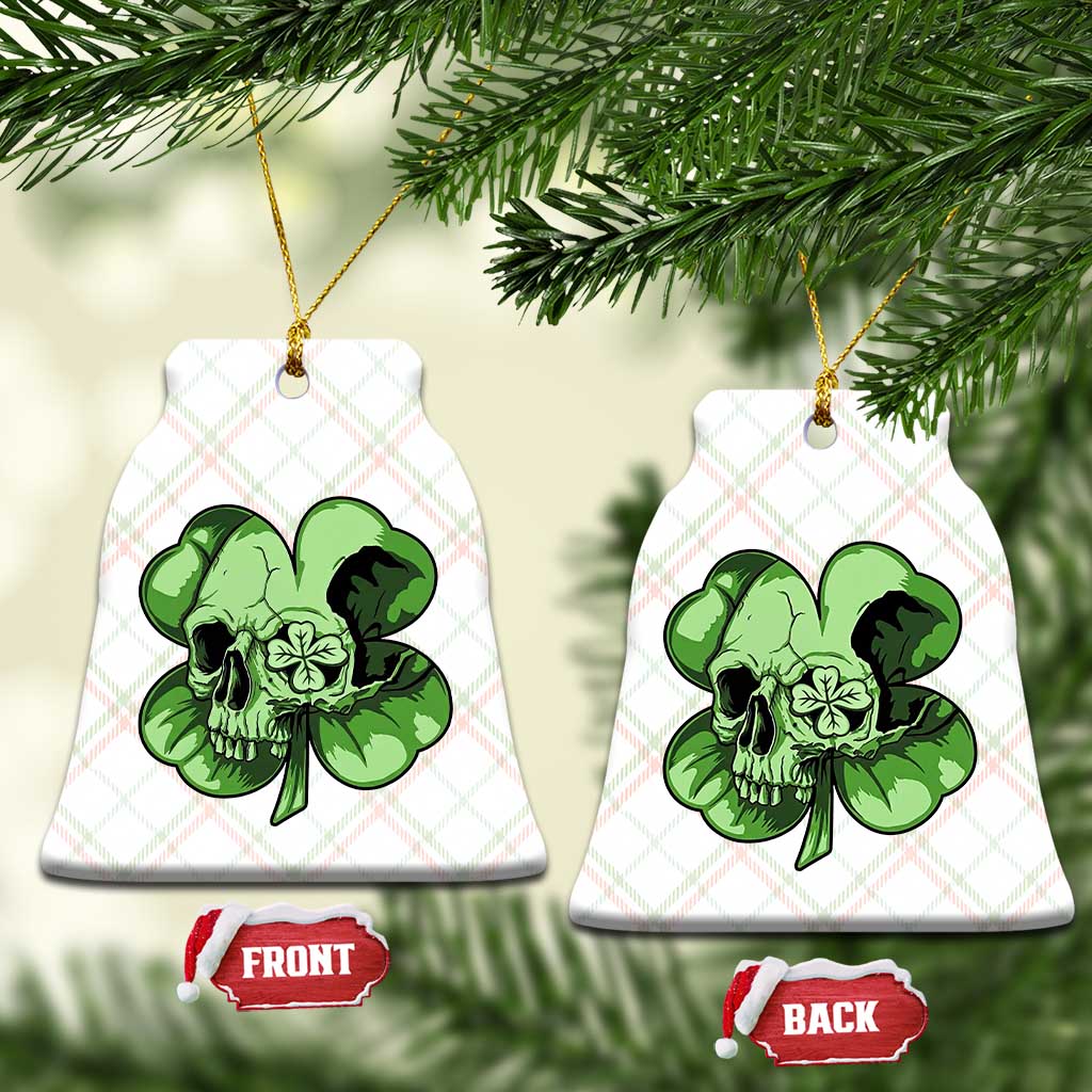 St Patricks Day Lucky Shamrock Skull Gift Ceramic Ornament