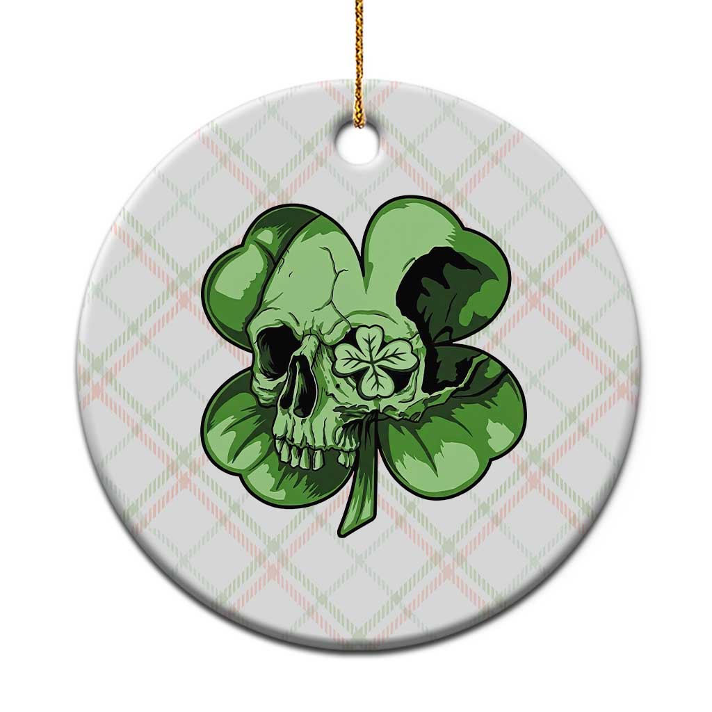 St Patricks Day Lucky Shamrock Skull Gift Ceramic Ornament