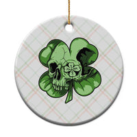 St Patricks Day Lucky Shamrock Skull Gift Ceramic Ornament