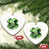 St Patricks Day Lucky Shamrock Skull Gift Ceramic Ornament