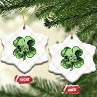 St Patricks Day Lucky Shamrock Skull Gift Ceramic Ornament