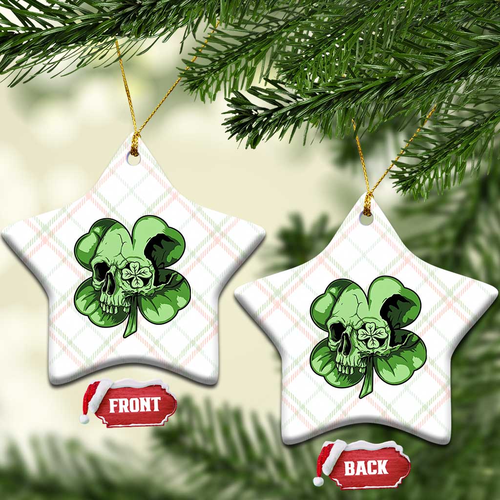 St Patricks Day Lucky Shamrock Skull Gift Ceramic Ornament