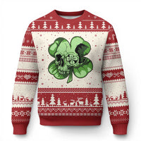 St Patricks Day Lucky Shamrock Skull Gift Ugly Christmas Sweater