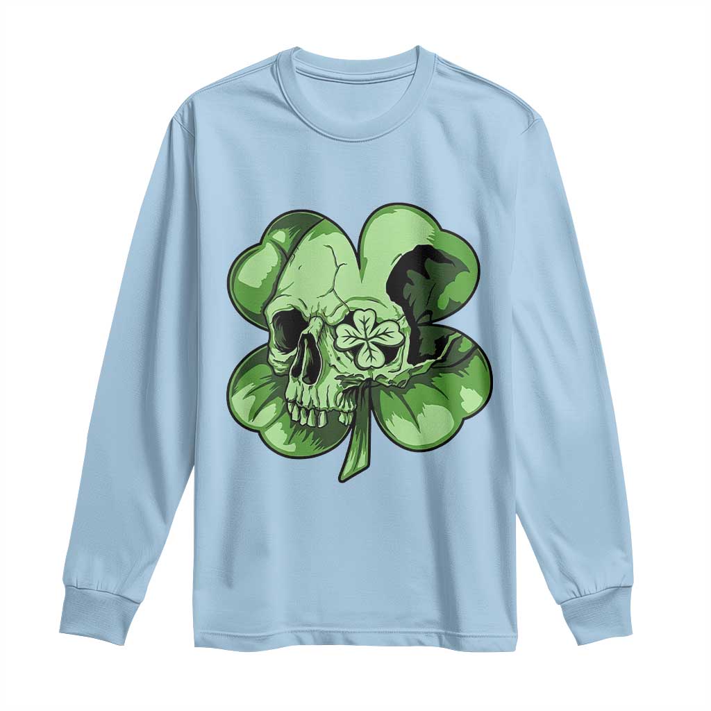 St Patricks Day Lucky Shamrock Skull Gift Long Sleeve Shirt