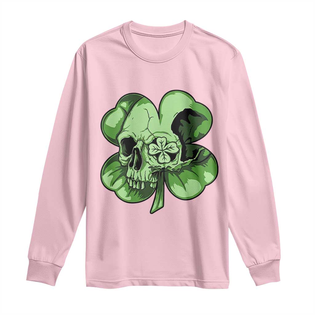 St Patricks Day Lucky Shamrock Skull Gift Long Sleeve Shirt