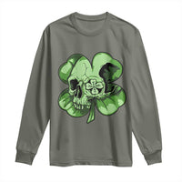 St Patricks Day Lucky Shamrock Skull Gift Long Sleeve Shirt