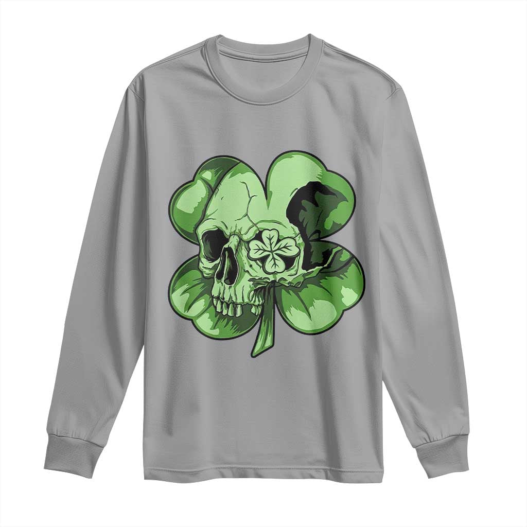 St Patricks Day Lucky Shamrock Skull Gift Long Sleeve Shirt