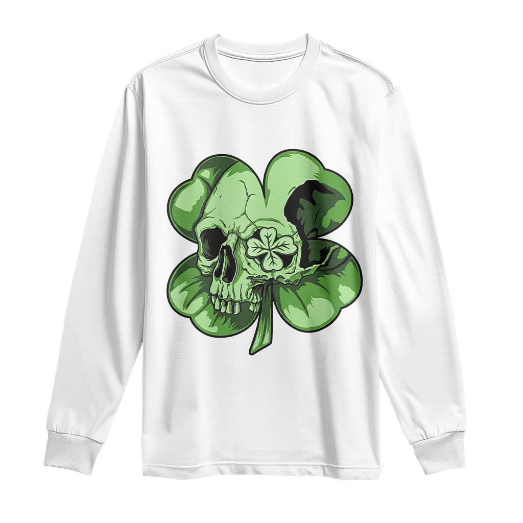 St Patricks Day Lucky Shamrock Skull Gift Long Sleeve Shirt