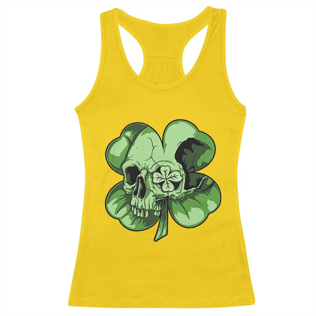St Patricks Day Lucky Shamrock Skull Gift Racerback Tank Top