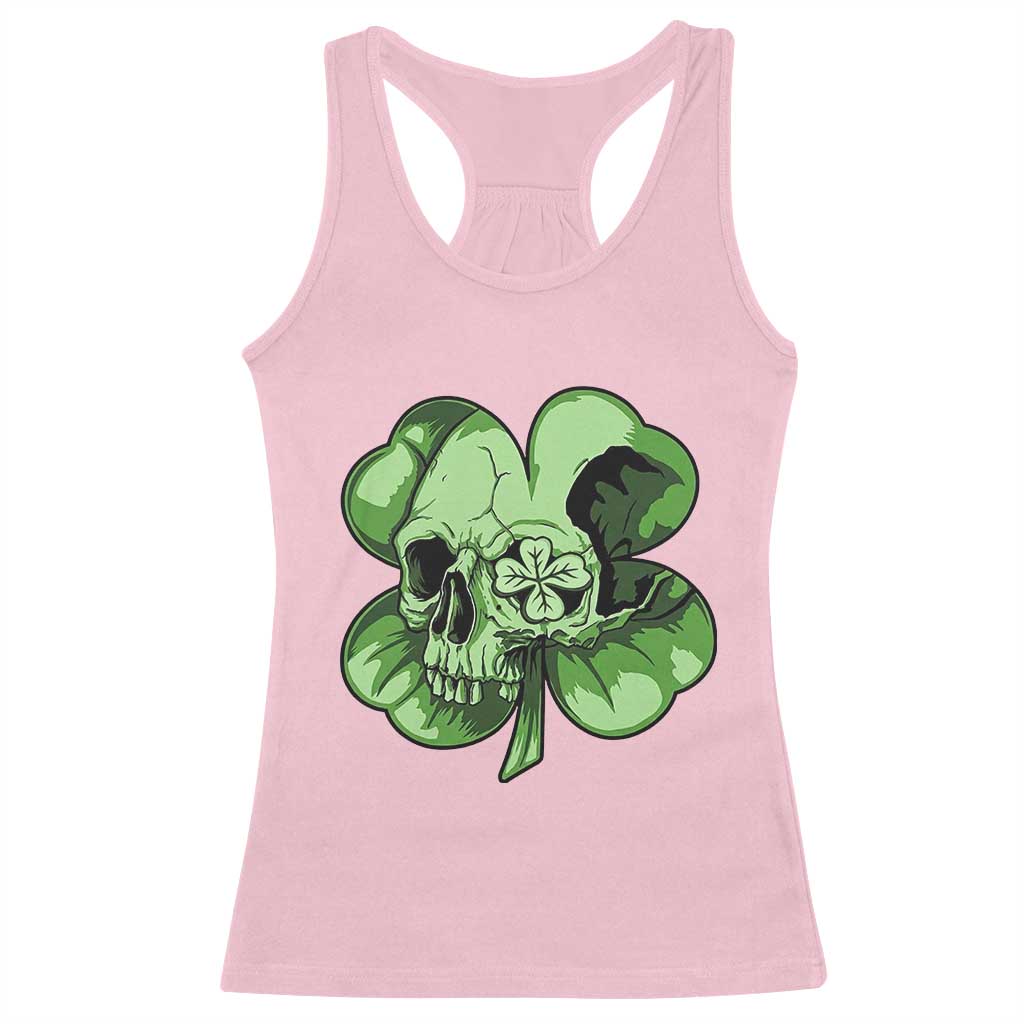 St Patricks Day Lucky Shamrock Skull Gift Racerback Tank Top