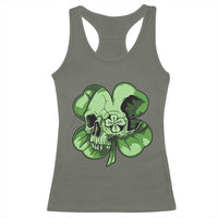 St Patricks Day Lucky Shamrock Skull Gift Racerback Tank Top