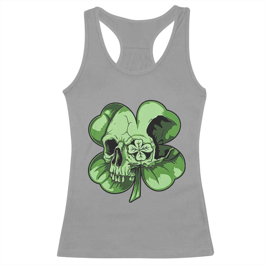 St Patricks Day Lucky Shamrock Skull Gift Racerback Tank Top