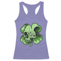 St Patricks Day Lucky Shamrock Skull Gift Racerback Tank Top
