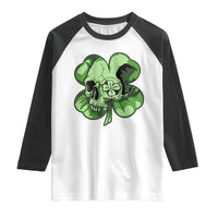 St Patricks Day Lucky Shamrock Skull Gift Raglan Shirt