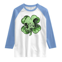 St Patricks Day Lucky Shamrock Skull Gift Raglan Shirt