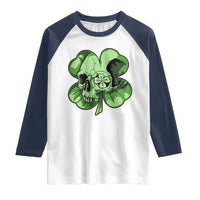 St Patricks Day Lucky Shamrock Skull Gift Raglan Shirt