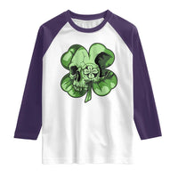 St Patricks Day Lucky Shamrock Skull Gift Raglan Shirt