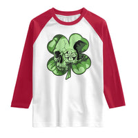 St Patricks Day Lucky Shamrock Skull Gift Raglan Shirt