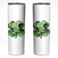 St Patricks Day Lucky Shamrock Skull Gift Skinny Tumbler