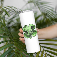 St Patricks Day Lucky Shamrock Skull Gift Skinny Tumbler
