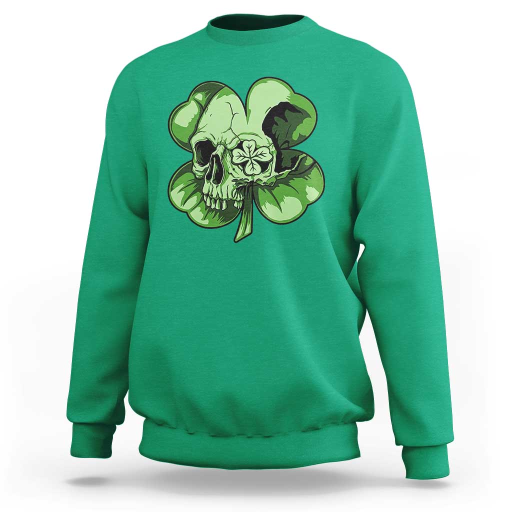 St Patricks Day Lucky Shamrock Skull Gift Sweatshirt