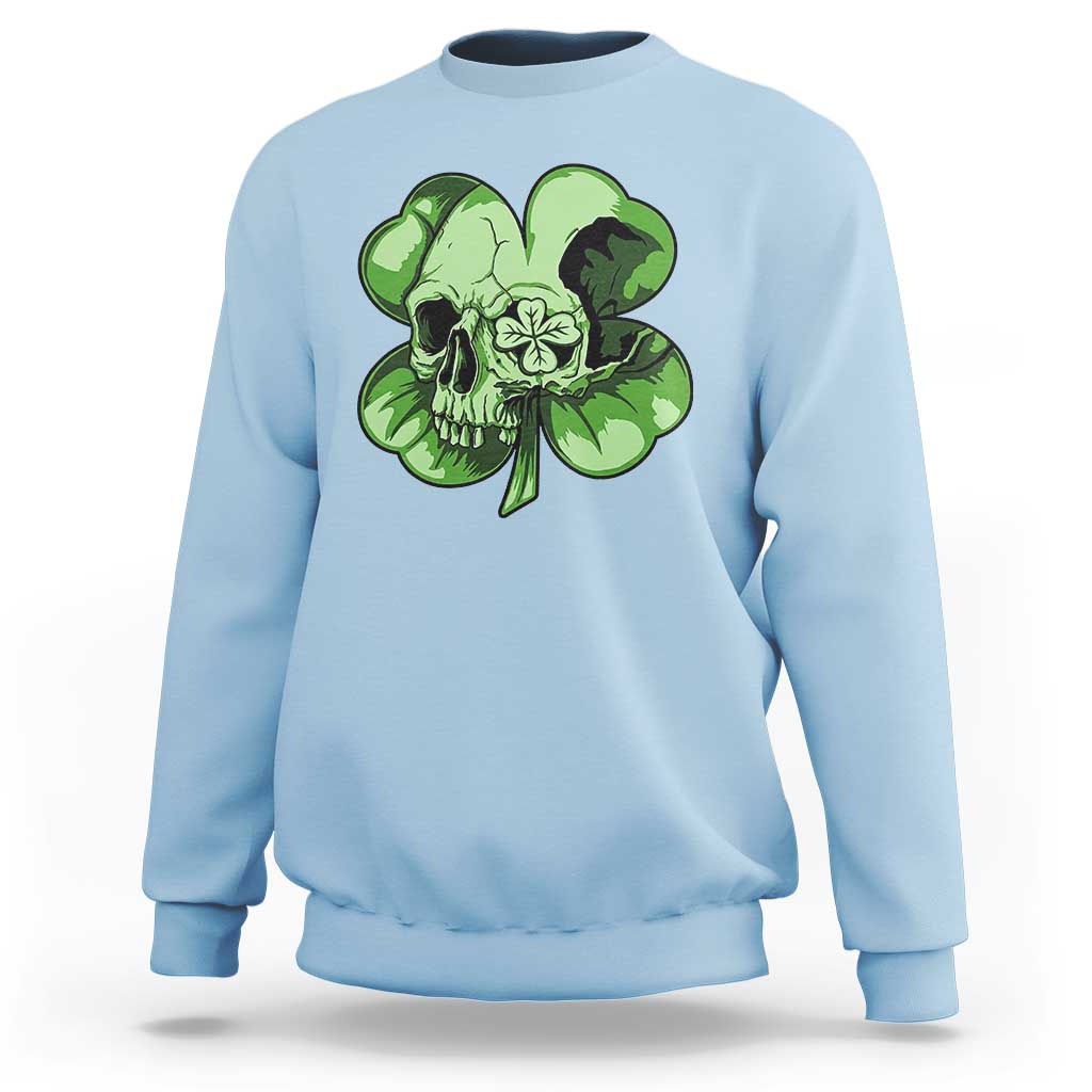 St Patricks Day Lucky Shamrock Skull Gift Sweatshirt