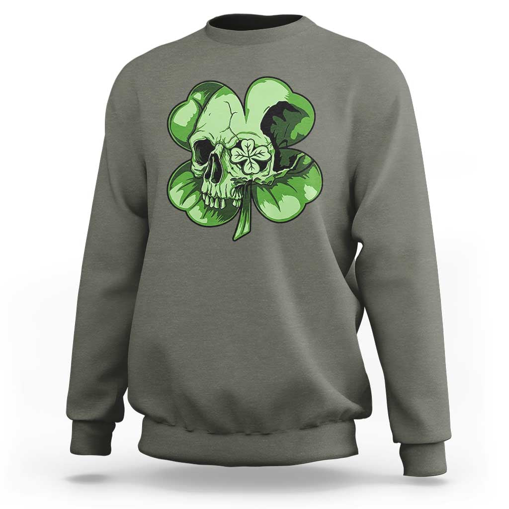 St Patricks Day Lucky Shamrock Skull Gift Sweatshirt