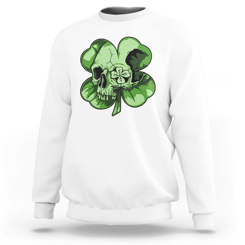 St Patricks Day Lucky Shamrock Skull Gift Sweatshirt