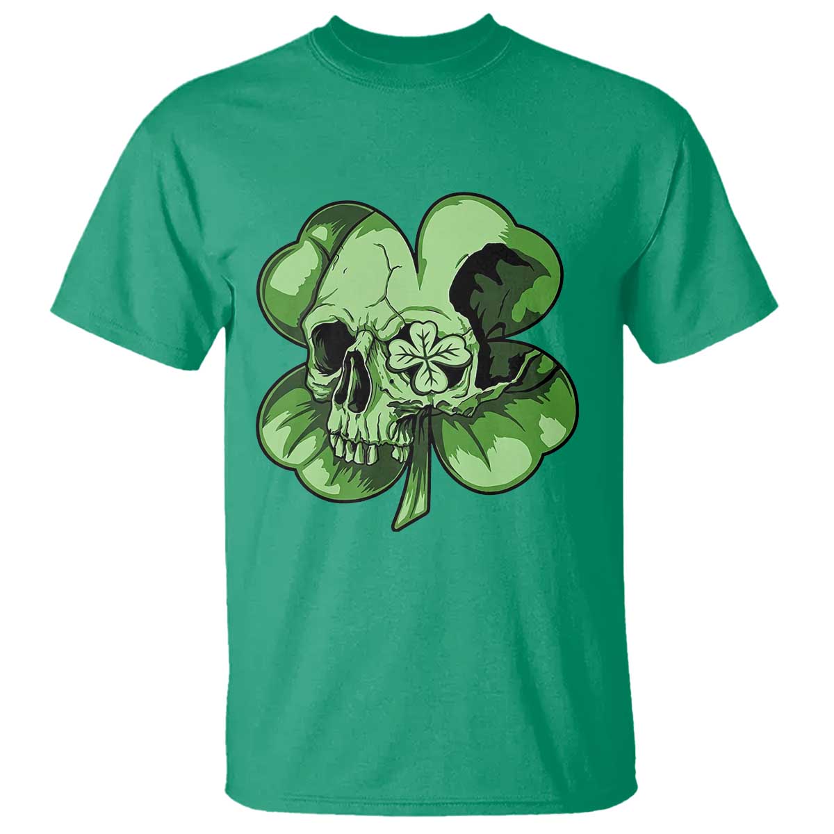 St Patricks Day Lucky Shamrock Skull Gift T Shirt
