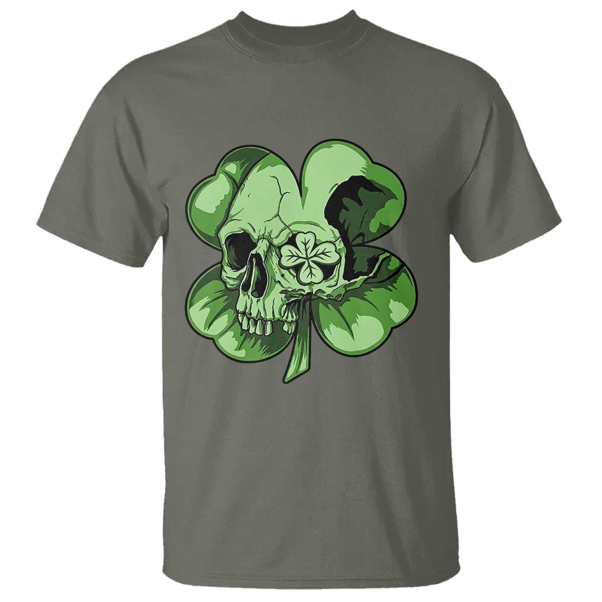 St Patricks Day Lucky Shamrock Skull Gift T Shirt